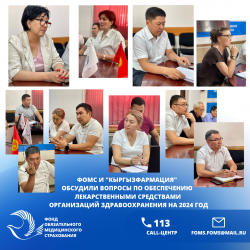 ФОМС и "Кыргызфармация" обсудили вопросы по обеспечению лекарственными средствами организаций здравоохранения на 2024 год