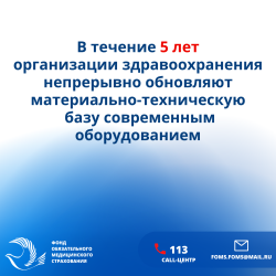 ФОМС: В течение пяти лет организации здравоохранения непрерывно обновляют материально-техническую базу современным оборудованием
